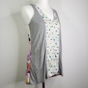 Anthropologir Porridge Sleeveless Mixed Media Top